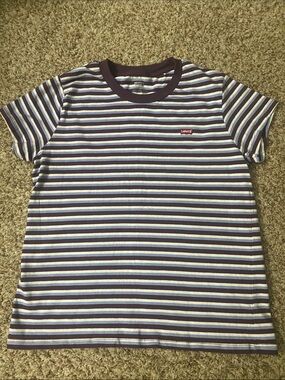 Levi’s purple, blue and white striped T-shirt